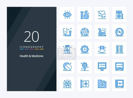 Illustration for 20 Health  Medicine Blue Color icon for presentation - Royalty Free Image