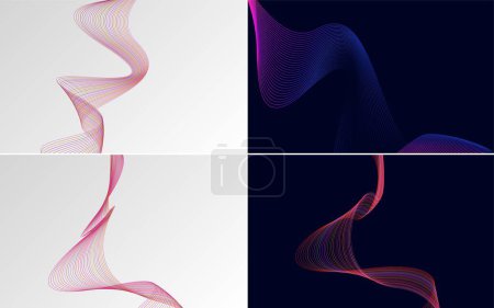 Illustration for Set of 4 abstract waving line backgrounds to add style to your work - Royalty Free Image