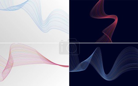 Illustration for Use these abstract waving line backgrounds to create unique designs - Royalty Free Image