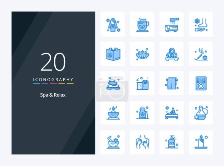Illustration for 20 Spa And Relax Blue Color icon for presentation - Royalty Free Image