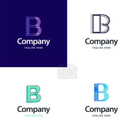 Illustration for Letter B Big Logo Pack Design Creative Modern logos design for your business - Royalty Free Image