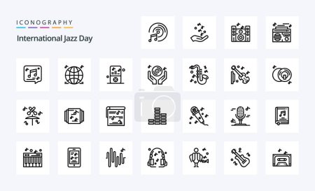 Ilustración de 25 Paquete de iconos del Día Internacional del Jazz - Imagen libre de derechos