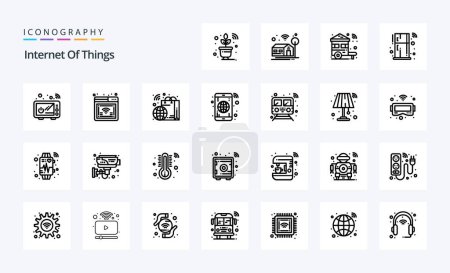Illustration for 25 Internet Of Things Line icon pack - Royalty Free Image