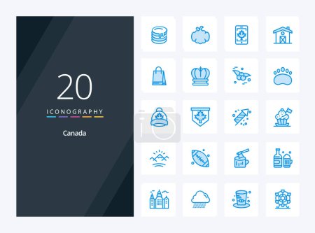 Illustration for 20 Canada Blue Color icon for presentation - Royalty Free Image