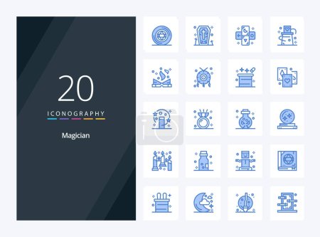 Ilustración de 20 icono de color azul mago para la presentación - Imagen libre de derechos