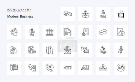 Illustration for 25 Modern Business Line icon pack - Royalty Free Image