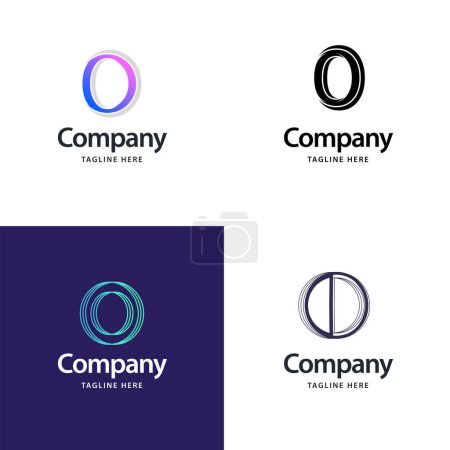Ilustración de Letra O Big Logo Pack Design Diseño de logos modernos creativos para su negocio - Imagen libre de derechos