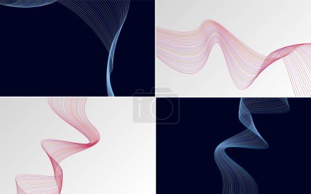 Téléchargez les illustrations : Arrière-plans vectoriels abstraits de courbe ondulatoire moderne pour un look élégant et contemporain - en licence libre de droit