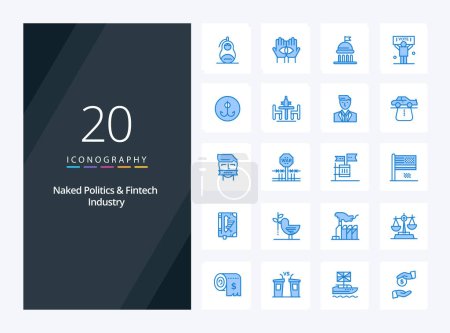 Illustration for 20 Naked Politics And Fintech Industry Blue Color icon for presentation - Royalty Free Image