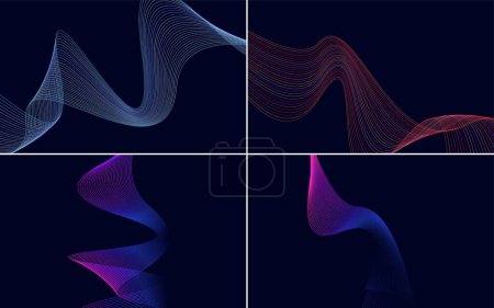 Ilustración de Paquete de fondo de vector abstracto de curva de onda moderna para un diseño contemporáneo y limpio - Imagen libre de derechos