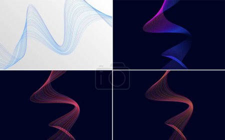 Illustration for Add a modern touch to your presentation with this wave curve abstract vector background - Royalty Free Image