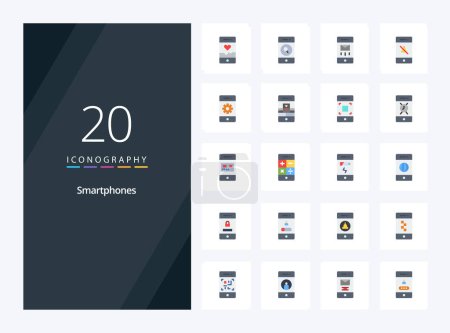 Ilustración de 20 Smartphones icono de color plano para la presentación - Imagen libre de derechos