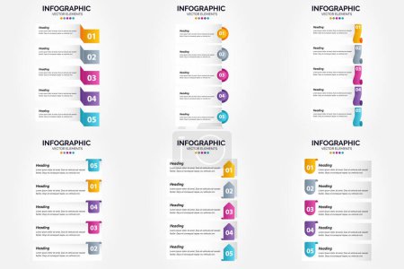 Illustration for This flat design vector illustration set is ideal for creating infographics for advertising. brochures. flyers. and magazines. - Royalty Free Image