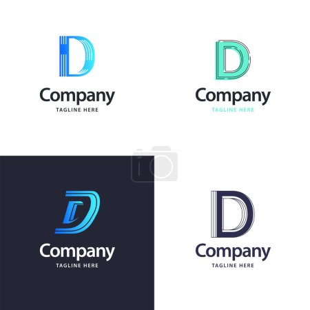 Illustration for Letter D Big Logo Pack Design Creative Modern logos design for your business - Royalty Free Image