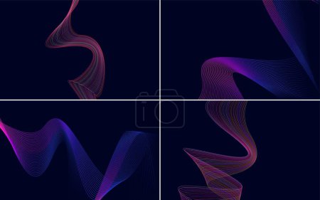 Ilustración de Curva de onda moderna vector abstracto paquete de fondo para un diseño único y creativo - Imagen libre de derechos