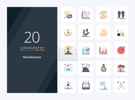 Ilustración de 20 Nuevo icono de Business Flat Color para la presentación - Imagen libre de derechos