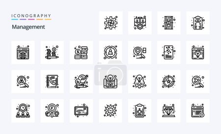 Illustration for 25 Management Line icon pack - Royalty Free Image