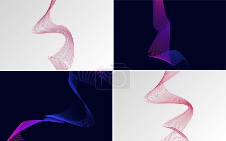 Ilustración de Curva de onda vector abstracto paquete de fondo para un aspecto elegante y moderno - Imagen libre de derechos
