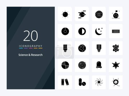 Illustration for 20 Science Solid Glyph icon for presentation - Royalty Free Image