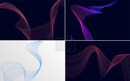 Illustration for Create a professional look with this set of 4 abstract wave backgrounds - Royalty Free Image