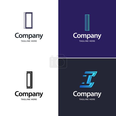 Illustration for Letter I Big Logo Pack Design Creative Modern logos design for your business - Royalty Free Image