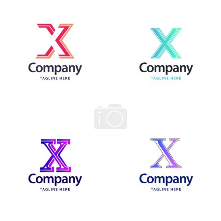 Ilustración de Letra X Diseño de Logo Grande Diseño de Logotipos Creativos y Modernos para su negocio - Imagen libre de derechos