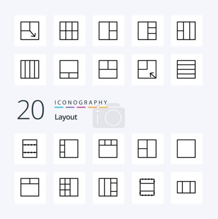 Ilustración de 20 Icono de línea de diseño Pack como maximizar la cuadrícula de diseño de vista - Imagen libre de derechos