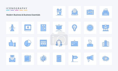 Ilustración de 25 Paquete de iconos de Business And Business Essentials Blue - Imagen libre de derechos