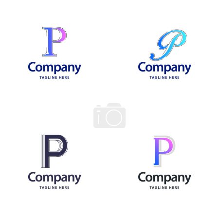 Téléchargez les illustrations : Lettre P Big Logo Pack Design Creative Design de logos modernes pour votre entreprise - en licence libre de droit