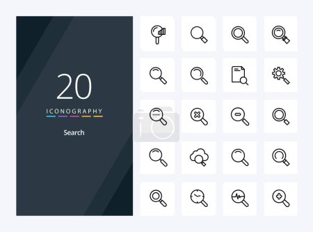 Illustration for 20 Search Outline icon for presentation - Royalty Free Image