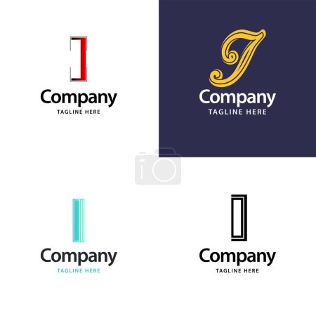 Téléchargez les illustrations : Lettre I Big Logo Pack Design Creative Design de logos modernes pour votre entreprise - en licence libre de droit