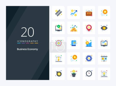 Ilustración de 20 Economía icono de color plano para la presentación - Imagen libre de derechos