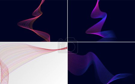 Illustration for Modern wave curve abstract presentation background Pack - Royalty Free Image