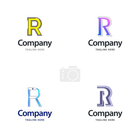Ilustración de Letra R Big Logo Pack Diseño Creativo Diseño de logos modernos para su negocio - Imagen libre de derechos