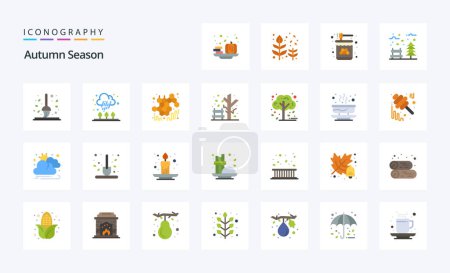 Illustration for 25 Autumn Flat color icon pack - Royalty Free Image