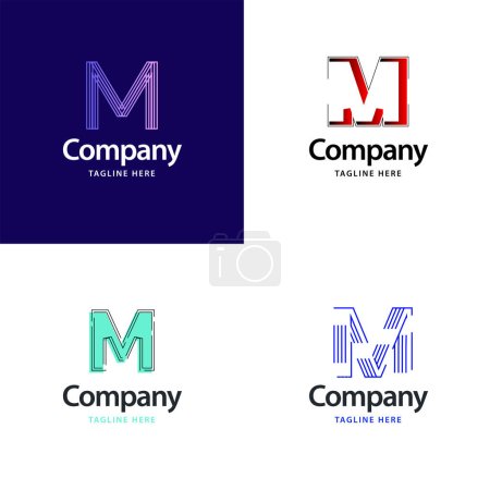 Illustration for Letter M Big Logo Pack Design Creative Modern logos design for your business - Royalty Free Image