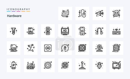 Illustration for 25 Hardware Line icon pack - Royalty Free Image