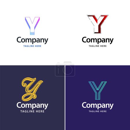 Ilustración de Letra Y Big Logo Pack Diseño Creativo Diseño de logotipos modernos para su negocio - Imagen libre de derechos