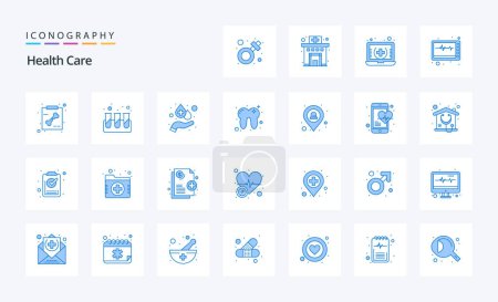 Ilustración de Paquete de iconos de Health Care Blue - Imagen libre de derechos