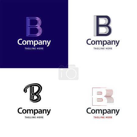 Téléchargez les illustrations : Lettre B Big Logo Pack Design Creative Design de logos modernes pour votre entreprise - en licence libre de droit