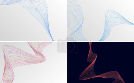 Téléchargez les illustrations : Arrière-plans vectoriels abstraits de courbe ondulatoire moderne pour un design audacieux et unique - en licence libre de droit