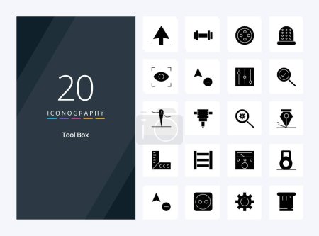 Ilustración de 20 herramientas icono de glifo sólido para la presentación - Imagen libre de derechos