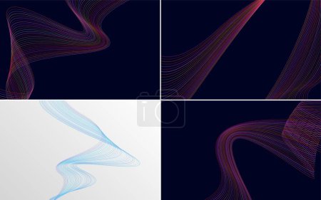 Illustration for Boost your presentations with this set of 4 vector line backgrounds - Royalty Free Image