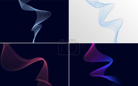 Illustration for Use these geometric wave pattern backgrounds to add a contemporary feel to your projects - Royalty Free Image