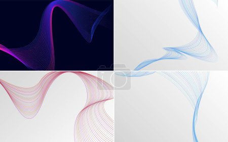 Illustration for Modern wave curve abstract vector background pack for a unique and eye-catching design - Royalty Free Image