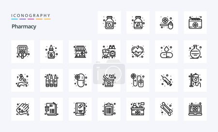 Illustration for 25 Pharmacy Line icon pack - Royalty Free Image