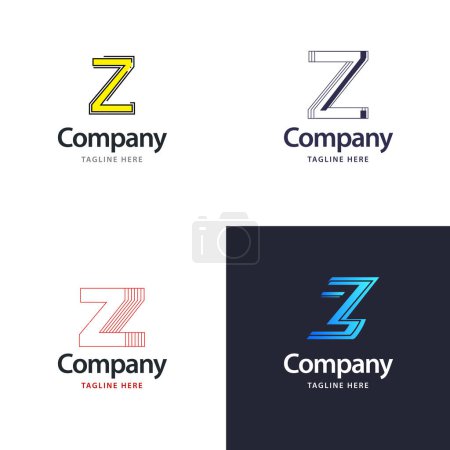 Illustration for Letter Z Big Logo Pack Design Creative Modern logos design for your business - Royalty Free Image