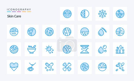 Illustration for 25 Skin Blue icon pack - Royalty Free Image