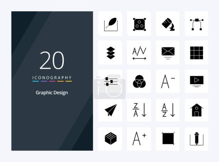 Illustration for 20 Design Solid Glyph icon for presentation - Royalty Free Image