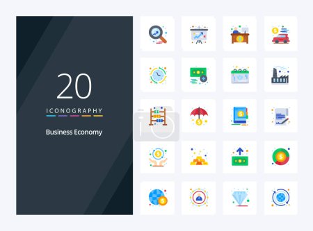Illustration for 20 Economy Flat Color icon for presentation - Royalty Free Image